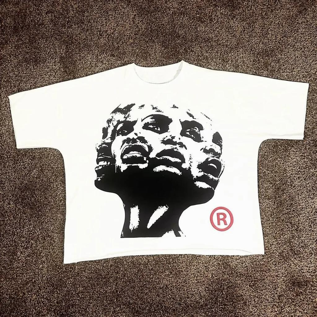 Retro Street Alphabet Print Oversized T-shirt Men and Women Y2k Harajuku Fashion Couple Casual Loose T-shirt Top