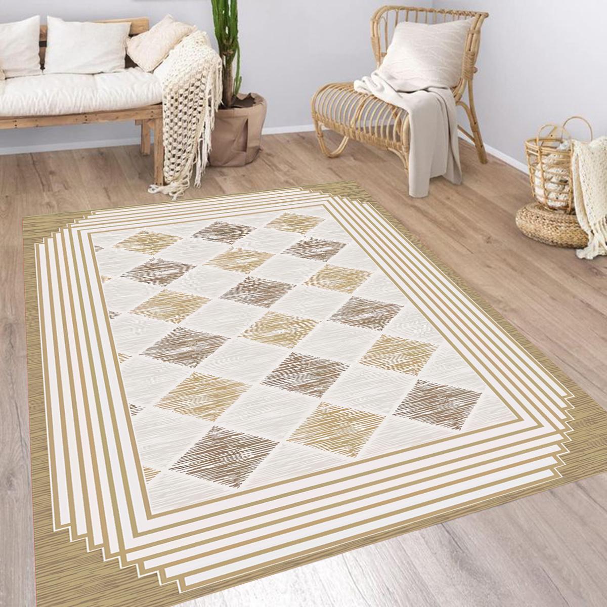 

Rovigo Home Washable Printed Carpet RVG0988-FNL238 50x80 бежевый