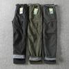 New Cargo Pants Men'S Plush Warm Straight Oversize Clothing Solid Grey Versatile Work Wear Black Joggers Cotton Casual Trousers