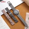 Vintage Denim Watch Strap Stitched Leather Watch Band 18mm 20mm 22mm Universal Quick Release Smartwatch Bracelet Brown Wristband