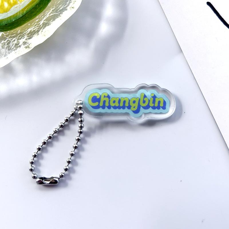 Stray Kids ROCK-STAR Album Member Name Tag Acrylic Keychain Cute Colorful Typography Bag Pendant Kpop Idol Fan Support Collectible Keyring