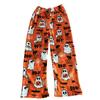 Pantalones de Dormir de Franela de Gato de Dibujos Animados de Halloween - Ropa de Casa Cálida de Terciopelo para Mujer para Otoño/Invierno