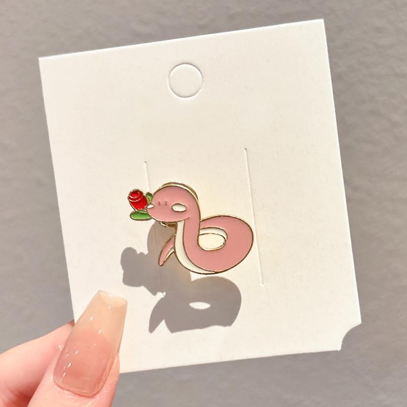 Year Cute Snake Brooch Metal Badge Cartoon Brooch Bags Clothing Accessories