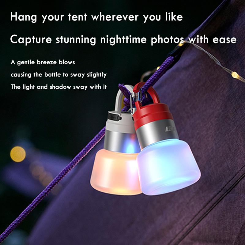 LED Bottle Light Camping Lantern, USB Rechargeable Flowing Light Bottle Lamp, Portable Handheld Hanging Outdoor Multi-Use Light