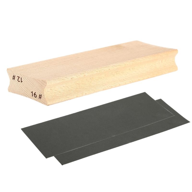 Wood Polished Sanding Block for Guitar Fret Leveling Fingerboard Luthier Tools with Sandpaper Guitar Repair Tools Kits