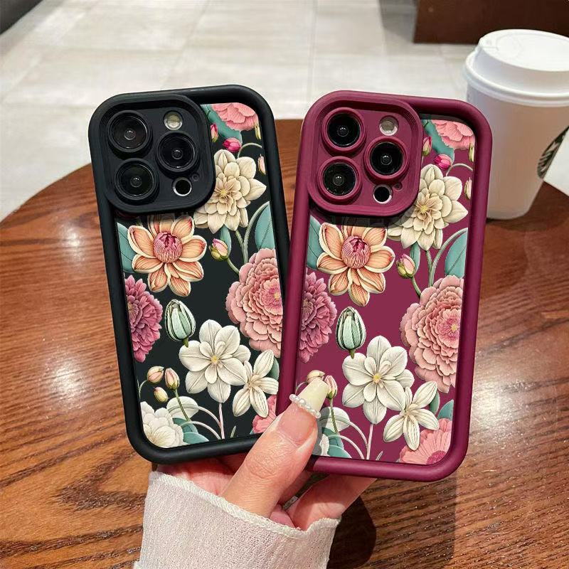 Flowers are like brocade, suitable for iphone16pro mobile phone case, Apple 15, Korea 14, Europe, America and 13promax new 12x.
