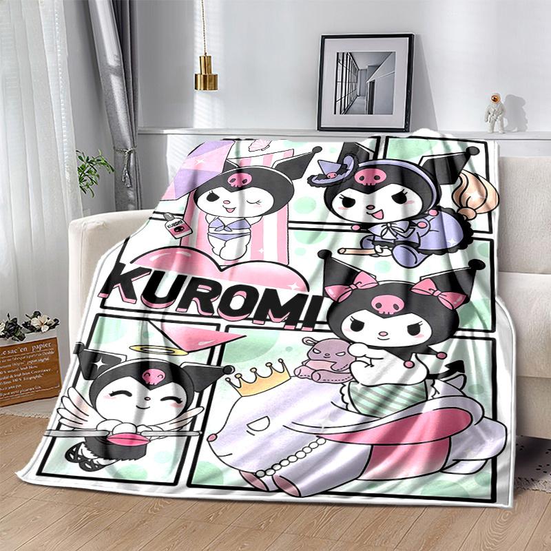 1pc Kuromi's Magical Adventures Blanket, Soft Warm Throw Blanket for Home Decor, Living Room, Travel, Camping, Car Blankets, Beach, Office Naps, Gift