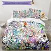 3pcs The Battle Cats Pattern Bedding Set Duvet Cover Set Includes Duvet Cover &pillowcases, Perfect All Season Bedroom Decoration & Gift