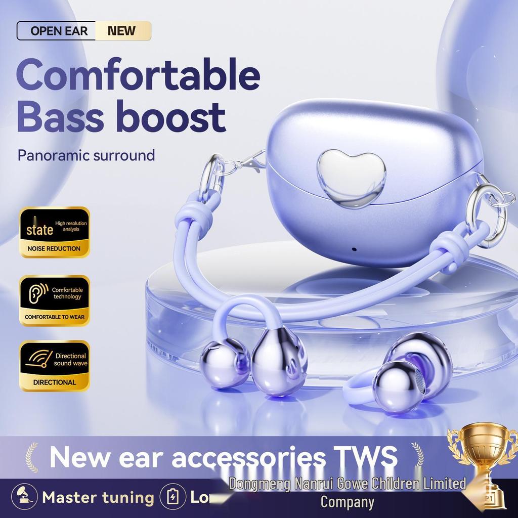 Smart M106 Heart-shaped Open Ear Clip Bluetooth Earphones