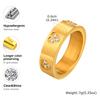 Luxury Love Heart Zircon Ring for Women,Waterproof Stainless Steel 3 Crystals Charm Ring, Wedding Engagement Fashion Jewelry