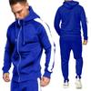 2pcs Mens Tracksuit Set Zip Hooded Coat Bottoms Trousers Gym Joggers Suit Sport