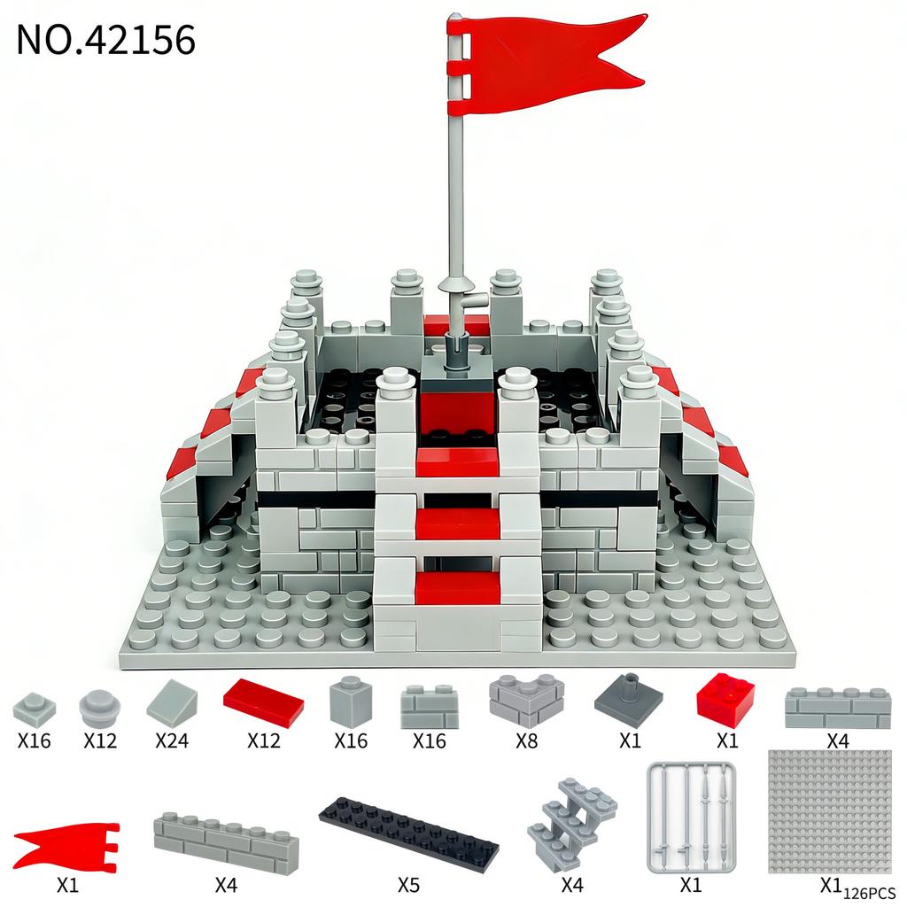 42156 All-Round Flag-Raising Platform Small Particle Assembly Children'S Building Block Toy Model Staircase Board
