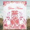 1PC Custom Name Dance Shoes Floral Background Outdooor Flannel Blankets Patterns Throw Blanket All-Season Soft Gift for Couch, Bed, Camping Gifts