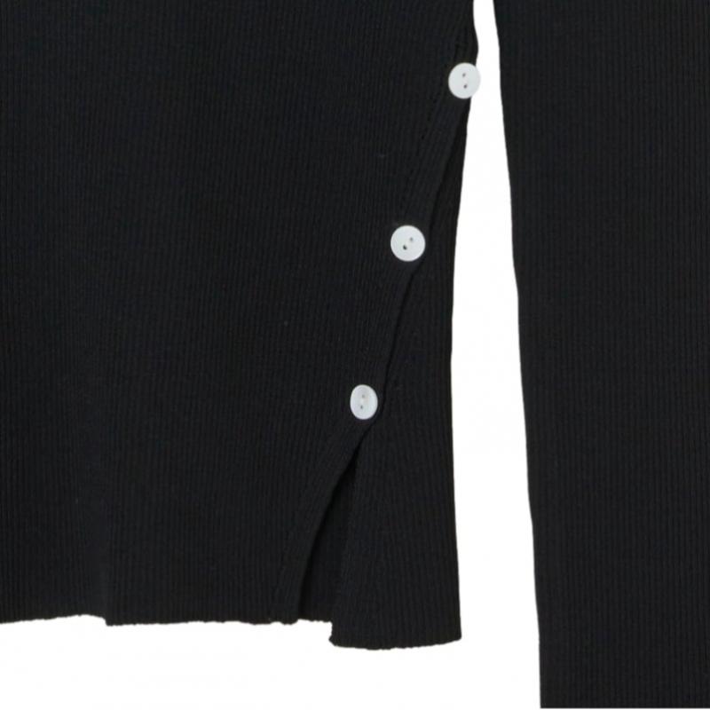 Lap Asymmetrical Slim Button Slit Knit As1kh264