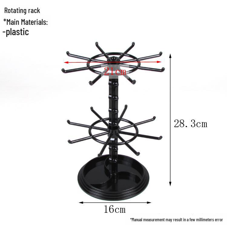 Rotating Jewelry Display Stand with Necklace and Earring Storage