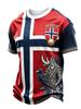 2026 Norwegen Wikinger 3D-Druck Fußballtrikot Herren Damen Sommer Sport Outdoor T-Shirt Atmungsaktiv Schnelltrocknend Streetwear Kleidung