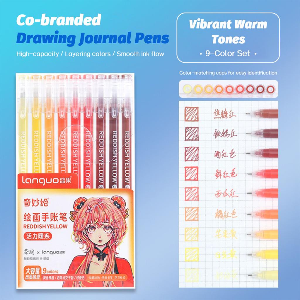 6/9pcs Set Languo Morandi Gel Pens 0.5mm Kawaii Pastel Set for Students Diary Scrapbook Painting & Drawing Pen School Supplies