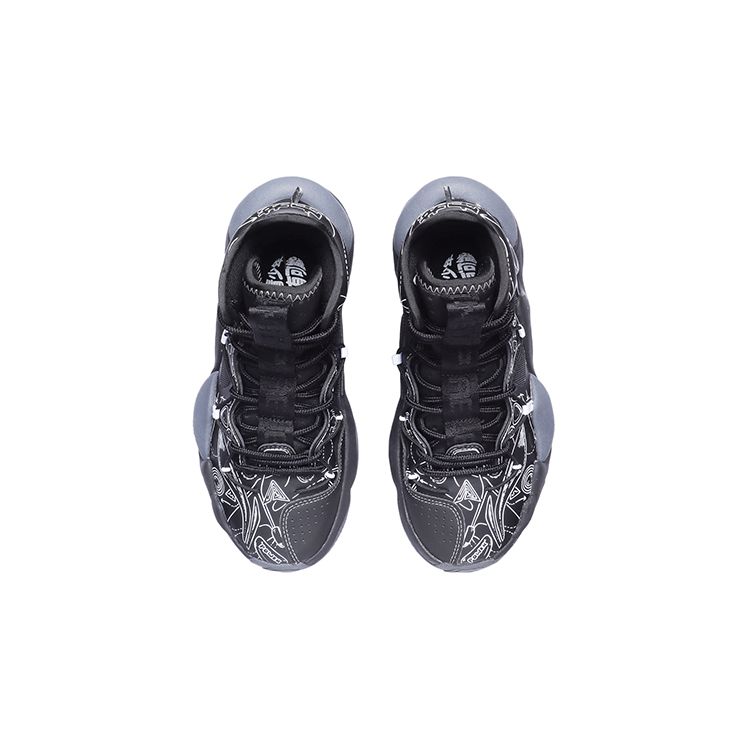 Li Ning Air Strike 6 Performance Comfortable High-Top Basketball Shoes Kids Basketball Shoes Black YKBR002-5