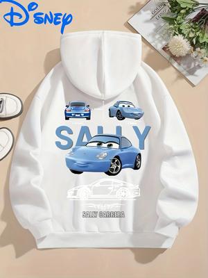 2025 Lightning Mcqueen and Sally Print Couple Hoodie for Men Women Autumn Winter Vintage Cotton Long Sleeve Pullover Casual Tops