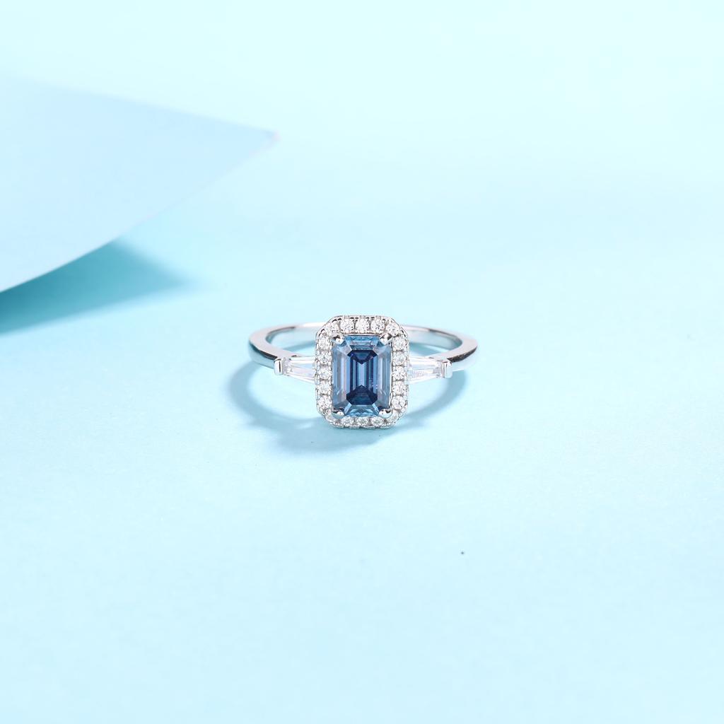 S925 Sterling Silver Moissanite Ring Women's Pt950 Gold Plated Light Luxury Personalized Wedding Ring