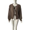 Women S V Neck Knit Cardigan Sweater Solid Color Loose Fit Casual Autumn Winter