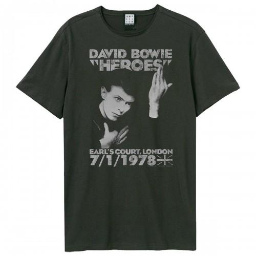 Camiseta Amplificada Unissex Adult Heroes 1978 David Bowie XXL carvão