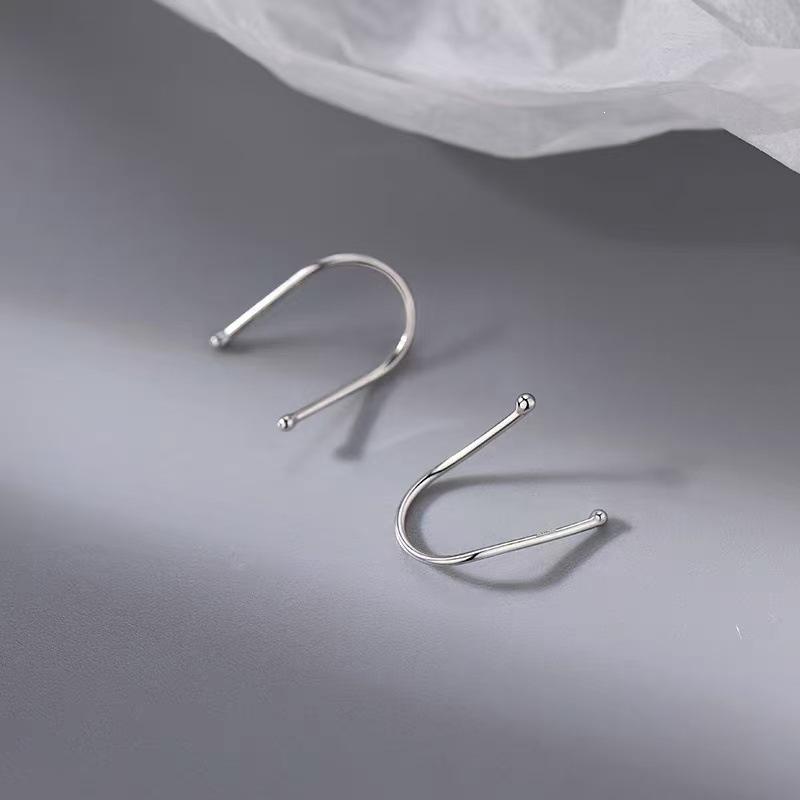 2024 Hot Selling 925 Sterling Silver Line Stud Earrings for Women