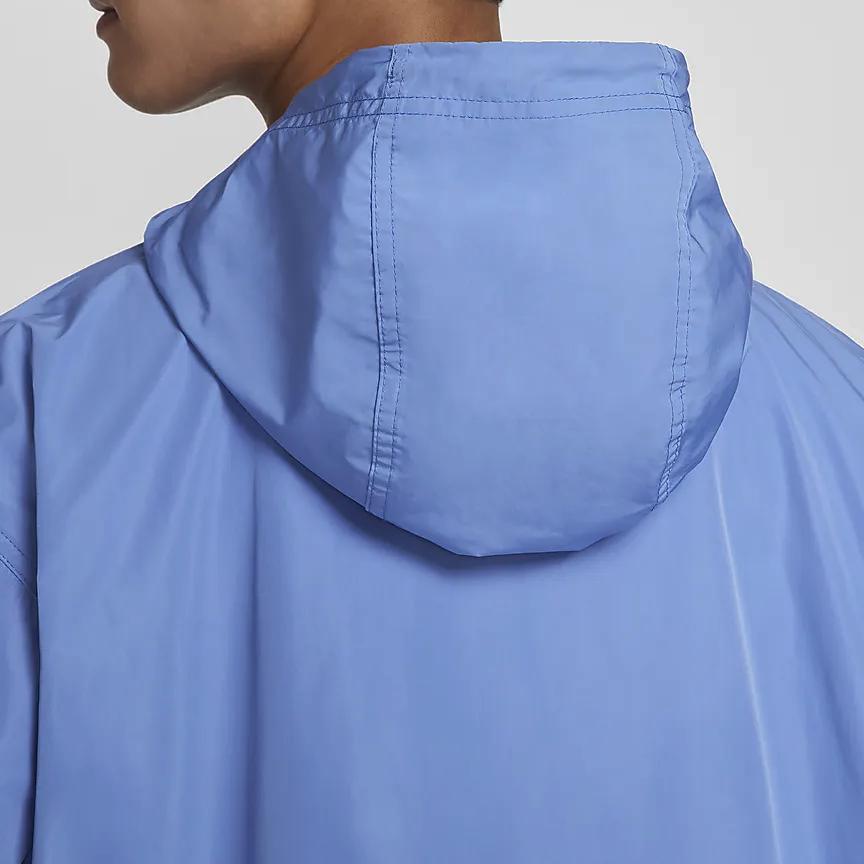 Nike Club Marina Logo Print Solid Color Hooded Pullover Jacket Men Jackets Royal-Blue FN3893-480