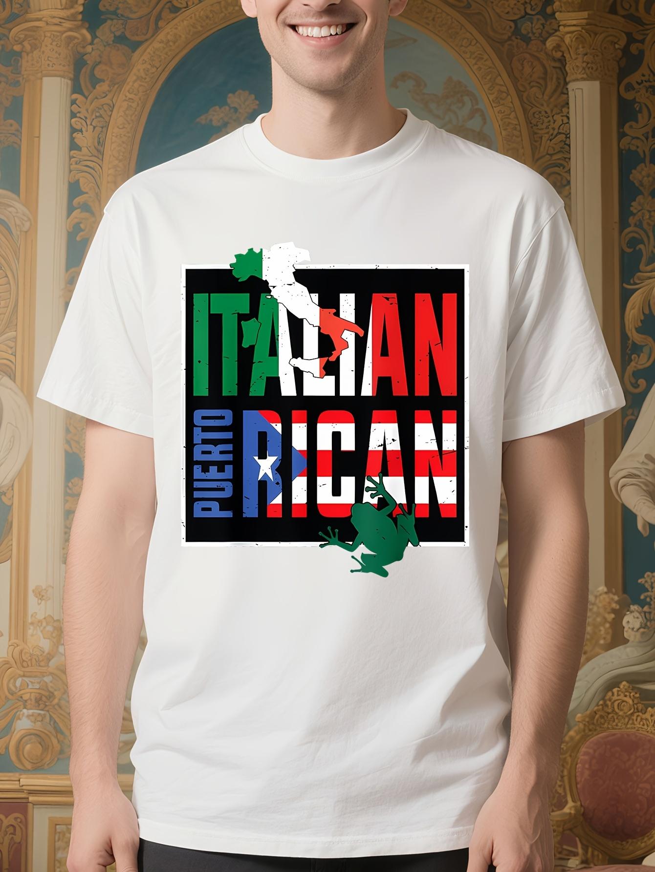 Puerto Rican Italian Flag HalfHalf Tshirt - Bold Patrioti... S