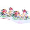 Fresh Style Bicycle 3D Pop-up Greeting Card with Flowers