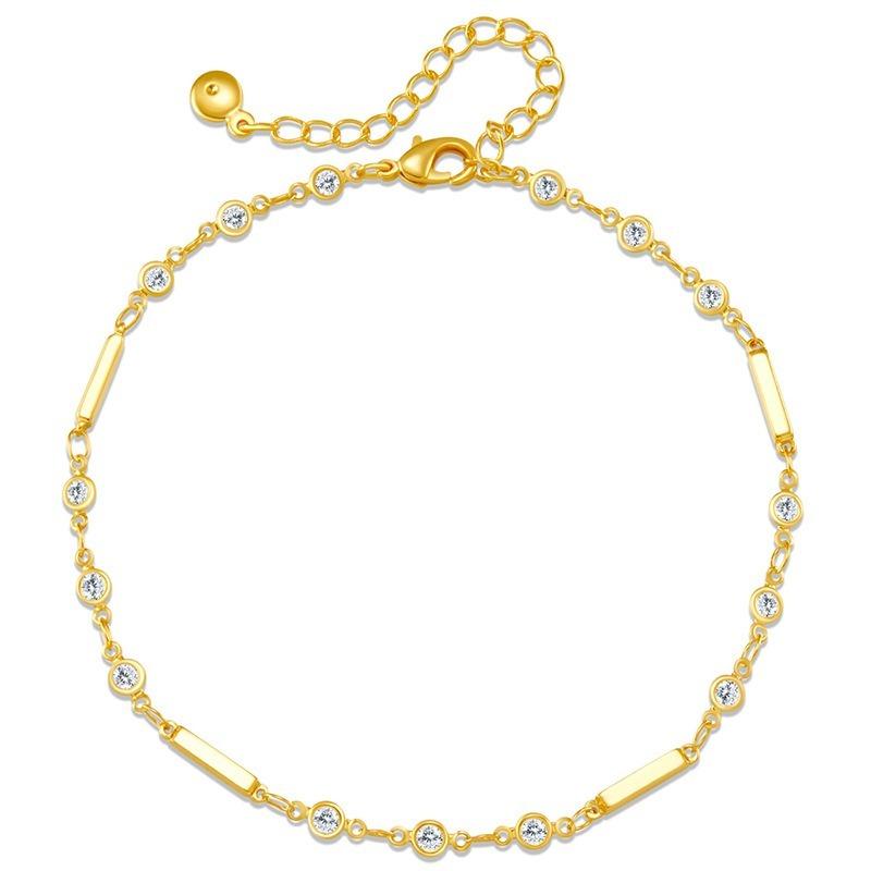 K Gold Plated Simple Stackable Versatile Geometric Women Anklet