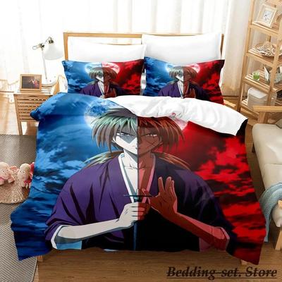 Rurouni Kenshin Povlečení Jednolůžko Twin Plné Královské King Velikost Postelová Sada Pro Dospělé Děti Ložnice Povlak na Peřinu Sada Anime parure de lit Postel