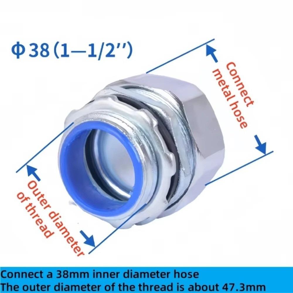 Plastic Coated Threaded Corrugated Pipe Connector Galvanized Wear Resistant Hose Joint Hexagon Head Threaded