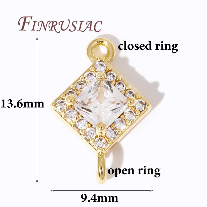Trendy 18K Gold Plated Zircon Crystal Pendant Charms Connector For Jewelry Making DIY Earrings/Necklace/Bracelets Accessories