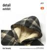 Europäischer Herren Herbst-Winter Gestreifter Karomuster Samt Hoodie Strickjacke - Verdickt Mode Lässig Sportbekleidung