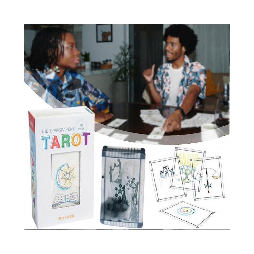 Transparent Tarot 2nd Edition Cards - Unique See-Through Divination Set for Beginners, Party Games & Spiritual Growth Less