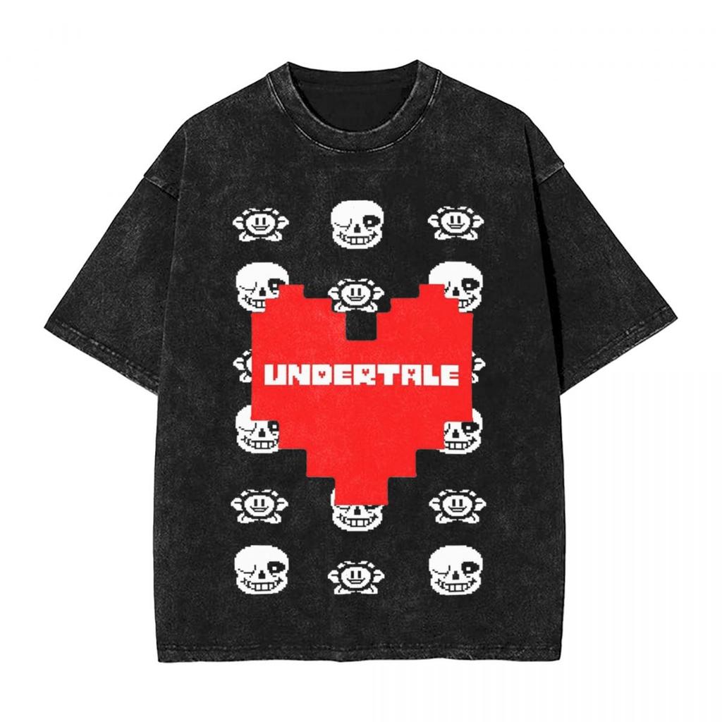 Undertale Sans And Papyrus T Shirts Harajuku Washed T-Shirts Undertale Graphic Tshirt Men Women Clothing Short Sleeve Tee Shirt