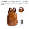 Gegerbte natürliche Rindsleder Tasche für Körper Brust mit Kopfhörer echt dick beidseitig tragbar WX8686 [Whatna] Antik-Look Umhänge-Herren,