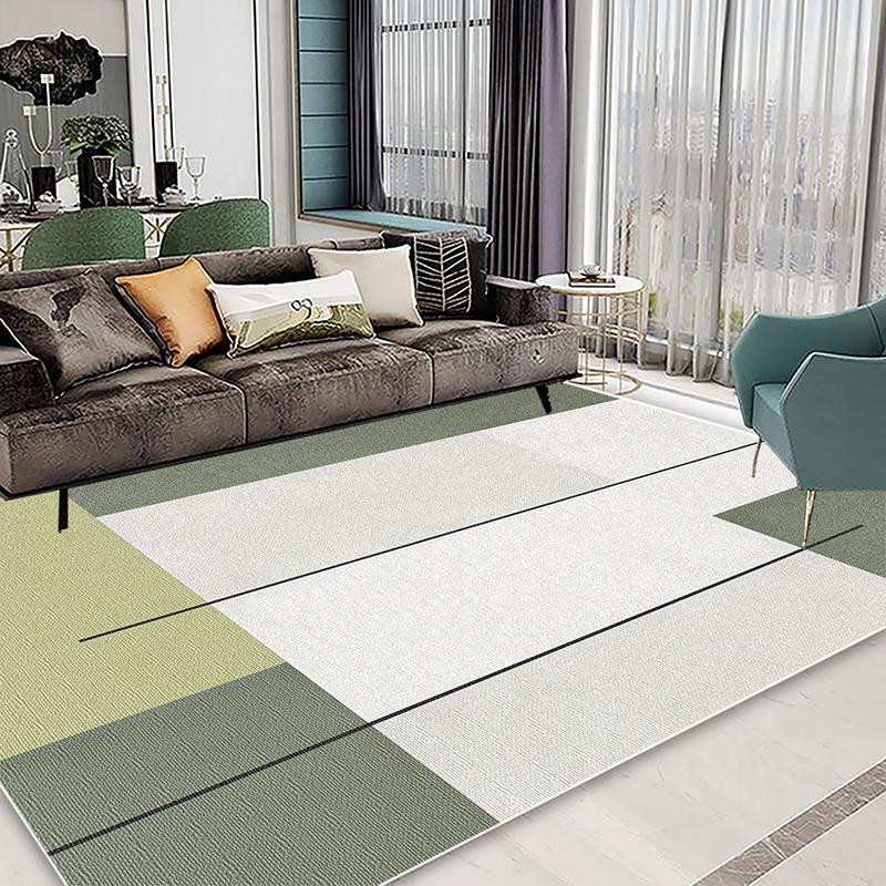 Simple Green Carpets for Living Room Decoration Hong Sofa Area Non-slip Floor Mat Light Luxury Bedroom Cloakroom Rugs Washable