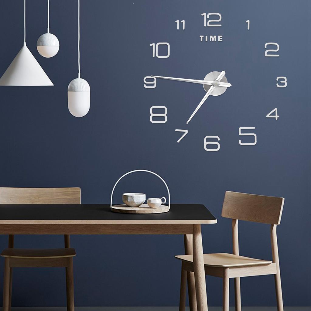 Wall Clock Acrylic Frameless Mirror   Wall Sticker Clock Decor for Living Room Bedroom