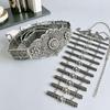 Caucasian Ethnic Rhinestone Waistband & Necklace Set