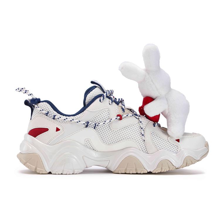 ANDONGNIBUERTU x FILA Collaboration Edition, Cat Paw Shoes Low top Chunky Sneakers Women's Red White Gift Box Set F12W332122FSB