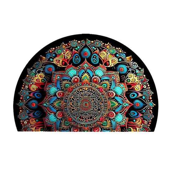 Front Door Mat Entrance Half Circle Rug Outside Entry Welcome Mat Doormat with Non Slip Rubber Backing for Front Door Entryway