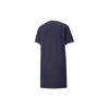 Puma Logo Print Polo Neck Loose Breathable Sports Casual Short Sleeve Dress Women Dresses Blue 671727-06