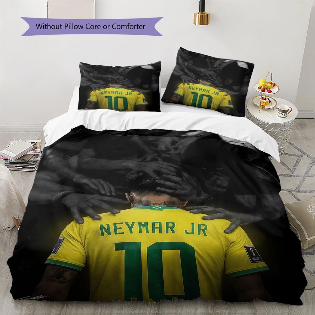 Σετ Κλινοσκεπασμάτων με Σχέδιο Neymar, Σετ Παπλώματος Κάλυμμα Παπλώματος Μαξιλαροθήκη Οικιακό Δώρο Γενεθλίων(1 * παπλωματοθήκη + 2 * μαξιλαροθήκη, χωρίς πυρήνα)