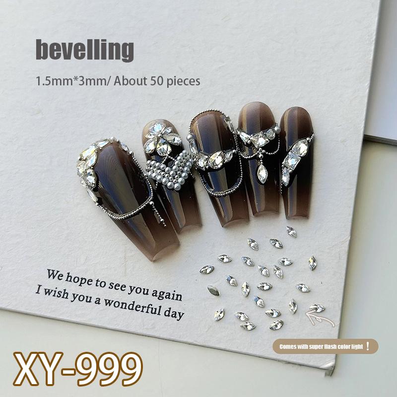 50Pcs Zircon Nail Diamond Decoration Mixed Loading Stereoscopic Nail Accessories Nail Painting Nail Salon Nail Artists