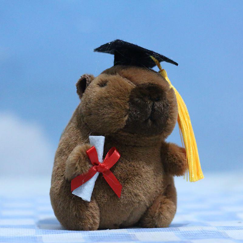 Niedlicher Plüsch-Anhänger mit Dr. Capibala-Puppe, exquisites Capybara-Stofftier, für Damen, Taschenanhänger, Autobehang, Ornament, Schlüsselanhänger