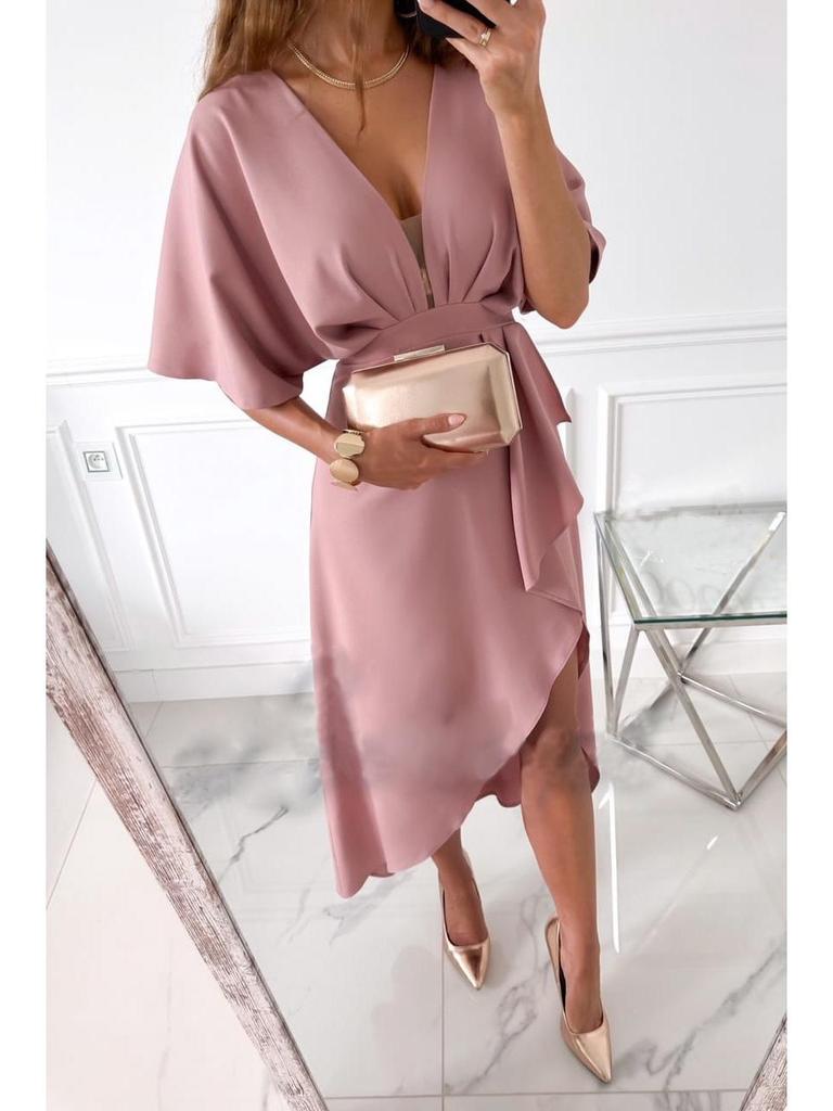 2023 European & American Casual V-Neck Irregular Evening Dress for Women