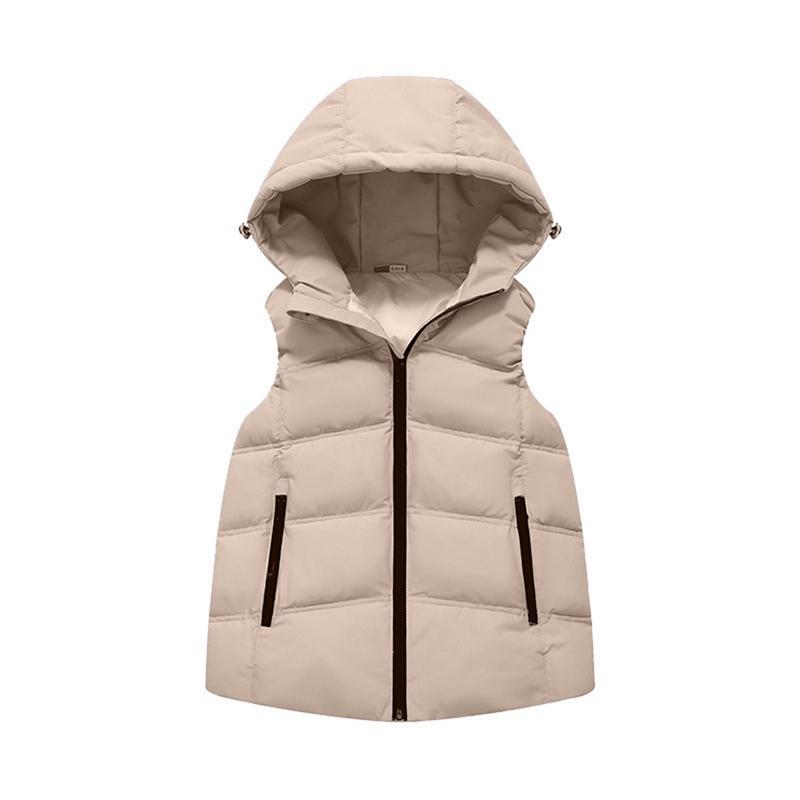 Kids Girls Winter Hooded Vest Sleeveless Warm Coat