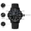 NAVIFORCE Original Men Dual Time Watch Quartz Movement LCD Digital Silicone Strap Waterproof Calendar Date Night Pattern Men Watch NF7130